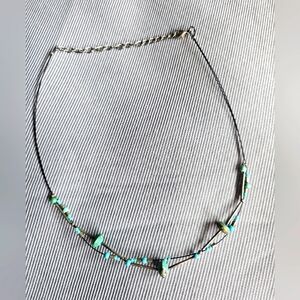Turquoise and silver choker